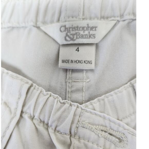 Christopher & Banks Beige Capri Cargo Pants with pockets Women's size 4 - Picture 3 of 8